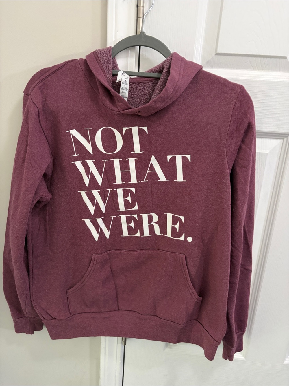 Women's Maroon Graphic Hoodie Sweatshirt - NOT WHAT WE WERE.